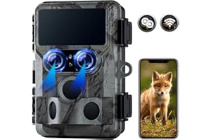 VOOPEAK Starlight Wildkamera mit Nachtsicht, Dual-Linse, WiFi, Native 4K, 60 MP, 30 FPS Bluetooth, Wildkameras mit IMX458-Sensoren, Jagdkamera
