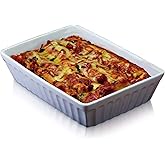 KitchenCraft World of Flavours Lasagne Dish, Cannelloni and Pasta Bakes, Stoneware, 30 x 21 cm, White