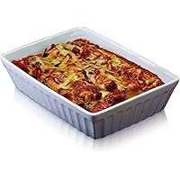 KitchenCraft World of Flavours Lasagne Dish, Cannelloni and Pasta Bakes, Stoneware, 33 x 23 cm, White