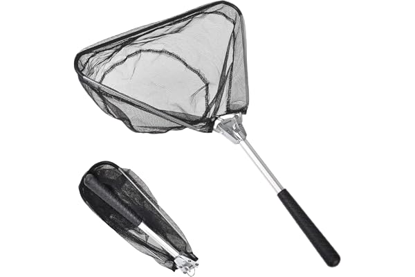 Épuisette de Pêche Pliable avec Filet Triangulaire pour Adultes et Enfants