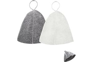 JPESYGFDK Saunahut, 2 Stück (Grau & Weiß) Filz Sauna Hut Mütze Filzhut Badekappe Filzhut Sauna Set Sauna Hut Mütze Sauna Duschhaube für Damen und Herren Filzkappe Badekappe Duschhaube Zubehör für