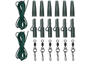 DAELESR Carp Fishing Accessories Set, Carp Rigs, Tail Silicone Safety Clips, Tackle Quick Change Swivels Rig, Anti Tangle Sleeves Fishing Leads Tail, Fishing gear, Carp Fishing Tackle for Bass Carp