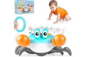 Aragallant Cangrejo Juguete Bebe, Cangrejo Tummy Time Bebes para de 6 a 12 Meses, Juguete para Gatear en Forma de Cangrejo, Juguetes Andador para Bebés, Juegos Educativos para Niños de 1 a 4 Años