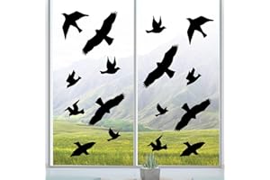 PROLAC BESCHRIFTUNGEN Prolac Fenster Aufkleber zu Schutz vor Vogelschlag, selbstklebende Vogelsilhouetten, permanente Etiketten – UV- und witterungsbeständig – schwarz glanz 2 x DIN A4