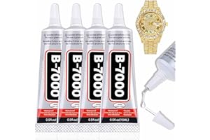 Viomis Jewelry and Bead Instant Adhesive Transparent,B-7000 Jewelry Glue for Metal and Stone, Multi-Function Glues Paste Adhesive Suitable for Glass,Wooden, Jewelery, 0.5 oz, 4 Packs