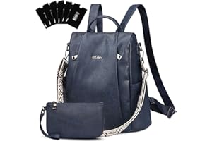 Eshow Womens Backpack Anti Theft Waterproof, Ladies Rucksack Vegan Leather Fashion, Daypack Convertible small makeup bag With RFID, Handbag Shoulder For Travel School Work