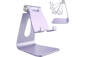 Lucrave Handy Ständer, Verstellbare Aluminium Handyhalterung Schreibtisch Zuhause Büro für iPhone 16 15 14 13 12 Pro Max Plus Mini XR XS X SE, Samsung Galaxy S24 S23 S22 Ultra, Smartphone, Violett