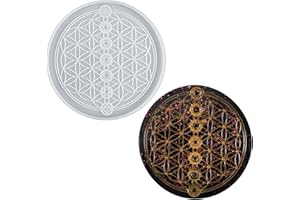 GZWY Décoration de Moule en Silicone Fleur de Vie DIY Crystal Epoxy Mold, Moule à Disque en Silicone Souple Durable Anti-Déformation pour la Fabrication de Savon, de Bougies (A)