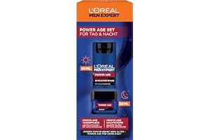 L'Oréal Män Expert vårdset mot rynkor för män, presentset med anti-aging dagkräm och nattkräm mot matt hud, presenter till mä