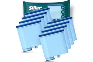 Sillar 8x Filtre à Eau CLEANI pour les Machines à Café Saeco et Philips | Compatible avec Philips AquaClean CA6903/10 CA6903/22 Filtre Anticalcaire, Cartouche Filtrante pour Machine à Café Saeco