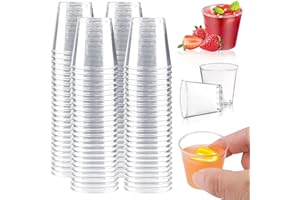 SPERMUOY Lot de 100 verres à shot réutilisables en plastique transparent de 30 ml pour anniversaire, dégustation, fêtes, mariages