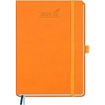 Agenda Semainier BEZEND 2025-2026 A5 - Juillet 2025 à Décembre 2026 - Couverture Cuir PU Bleuet