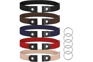 Fanshiontide Lot de 5 ceintures sans boucle, stretch invisible, élastique sans boucle, durable, réglable, pour homme ou femme, Noir , 25*15*2CM