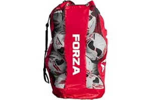 FORZA Premier Ball Carry Bag | Drawstring Football, Basketball, Netball & Volleyball Mesh Bag | 5 Colour Options - Heavy Duty Equipment Holdall | 12 Ball Capacity