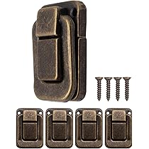 Chiusure A Gancio Per Cassapanche - 4 Pezzi In Ottone Anticato, 47x32mm, Con Viti - Foto 2
