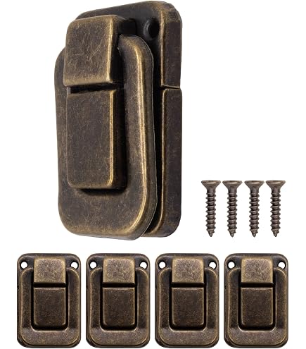 METALLIXITY Lot De 4 Loquets Basculants Dorés 37mm X 28mm - Pour Armoires Et Boîtes
