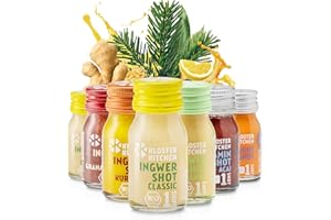 ‎KLOSTER KITCHEN DIY Adventskalender Füllung Inhalt zum Selber Befüllen Wichtelgeschenk für Erwachsene Männer Frauen | Kloster Kitchen Bio Ingwer Shot | 14 Flaschen á 30 ml mit echten Ingwerstückchen I vegan im Glas