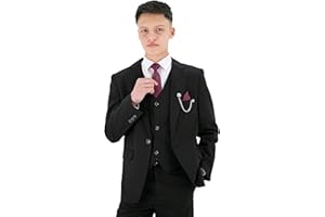 SIRRI Traje Formal Texturizado de 6 Piezas para niños, Corte Ajustado, para pajes, Bodas, comuniones, de 1 a 16 años