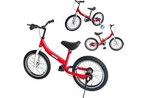 OHIIK Balance Bike with Removable Pedals,Brakes,Removable Stabilizer,Pneumatic Tire,for kids 2-7 years old,12 14 16inch Kids Bike,Gifts for Children