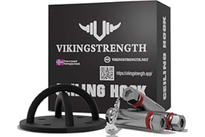 VIKINGSTRENGTH Ceiling Hook Mount Battle Rope Anchor for Suspension Straps Brackets Resistance Trainer Yoga Wall Mount Anchor for Gymnastic Rings Boxing Equipment Heavy Bag