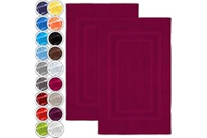 NatureMark Alfombrillas de baño en Paquete de 2 Unidades, 100% algodón, 50 x 80 cm, Alfombrillas de Ducha en Paquete Doble, Color: Rosa