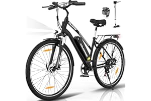 COLORWAY 28'' Bicicleta electrica, Bici electrica Urbana, 250W/36V/15AH, Frenos de Disco Dobles, Dos Modos de conducción, 7 velocidades, Bicicleta eléctrica duración de la batería 45-100KM
