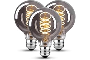 ‎KANQIAO Edison Vintage Żarówka E27, E27 LED Vintage ściemnialna 4W Żarówka E27 Led Ciepła Biała Żarówka Edison E27 Vintage Idealna do nostalgicznego i retro oświetlenia w domowym Café Bar - 3 sztuki