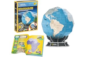 PARTY TOWN National Geographic Globe Puzzle 3D - Puzzle 3D dla dzieci 8 lat | Globus ziemski dla dzieci 32 elementy | Model do zamontowania | Łatwy w montażu