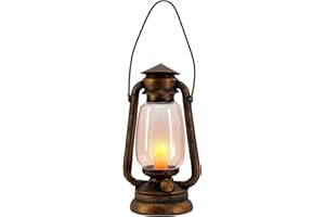 W WIDMANN MILANO PARTY FASHION Widmann vd-wdm9530l Lantern with Flickering LED Light, Gold, One Size