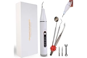 THREE STARS Cepillo dental ultrasónico | Limpiador de sarro y placa | REGALO: Kit de higiene dental de 3 piezas | 5 Modos | Carga USB | Iluminación LED | Impermeable IPX7 | Color: Blanco | Dientes Más Sanos