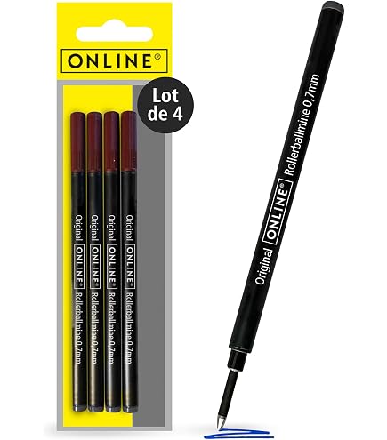 Ricariche per roller Xezo 6126, colore nero. Punta fine. Confezione da 2