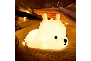 CHWARES Veilleuse pour enfants, veilleuse cerf, lampe de table 7 couleurs pour, décoration de chambre, rechargeable par USB, mignon LED multicolore, cadeaux Kawaii pour bébé, enfants, tout-petits