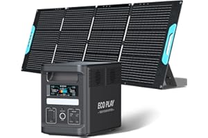 ECO PLAY Portable Power Station,1536Wh LiFePO4 Battery Backup, Expandable Capacity up to 4kWh, 1.1H to Full Charge, Solar Input 1200W Max, UPS, APP, 1800W Solar Generator for Camping EP1800 + 200W