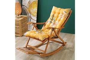 Morbuy Espesar Cojín para Tumbona de Jardín, Suave y Cómodo Cojín Reclinable Colchoneta Tumbona Exterior Ideal para Sofá Tumbonas, Sillas y Hamacas (53x158cm,Lirio Amarillo)