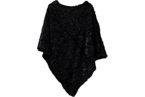 MAPIMANIA - Poncho Donna Invernale colorata, Mantella Elegante per cerimonia, Scialle Coprispalle, Stola per l'inverno in pelliccia sintetica