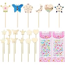 RVLZKCPG 30 Pièces Activité Manuelle Enfant, Kit de Fabrication de Baguettes Magiques en Bois, Bricolage Loisir Creatif Enfant pour Anniversaire, Cadeau pour Garçon et Fille