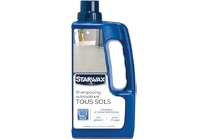 STARWAX - Shampooing Autolustrant Pour Sols Intérieurs - Nettoie Et Ravive La Brillance - 2 en 1 - Sans Rinçage - Non Glissant - Fabriqué en France - 1L - 30m²