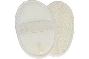 COYTEAR Exfoliating Body Scrubber 2PCS Eco-Friendly Biodegradable Exfoliating Loofah Sponge Set No Stimulation Skin Shower Luffa Sponge-Pad Back Brush for Women Men Daily Use Bath Spa (Natural Loofah)