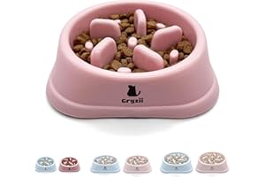 GRYZII Antischlingnapf Hunde klein und Welpen | Kleine Haustiere, Slow Feeder Hund Fütterung, Unterstützt die Verdauung des Tieres, Anti-Erbrechen, rutschfest Standfuß, Hundenapf (Rosa, Kleiner Hund)