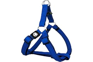 DDOXX Uprząż dla psa Air Mesh, Step-In, regulowana, wyściełana, wiele kolorów i rozmiarów, dla małych, średnich i dużych psów, uprząż na klatkę piersiową, psa, kota, szczeniaka, duża, niebieska, M