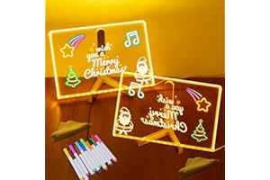 CHENBOOW LED Notiztafel mit Farben,2 Stück Led Zeichenbrett 30x20CM,Acryl Notiztafel,mit 12 Stift,LED-Nachrichtentafel,Leuchtendes Zeichenbrett,Transparente Leuchtende Schreibtafel,für Büro Schule Haus