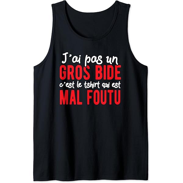 T-Shirt Humour Homme 'J'ai Pas Un Gros Bide' - Manches Courtes, Coton - Cadeau Drôle