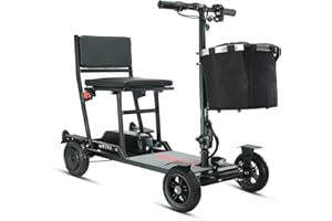FREEJOYER Elektromobil für Senioren, Seniorenmobil Klappbar, Max 15Km/h, bis zu 25KM, Seniorenmobil Mobilitätsroller mit Korb (Schwarz, Batterie 13AH)