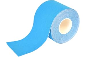 Tape Kinesiologico SPORTHERAPY: Allevia Contratture e Tensioni Muscolari - 90% Cotone, Non Contiene lattice - Certificato Dispositivo Medico | 5CM X 5M (Azzurro)