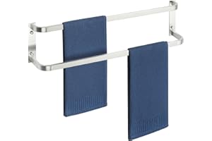 Mooche Towel Rail Wall Mounted, Double Towel Rails, 60CM Bathroom Towel Holder, SUS304 Stainless Steel Towel Holder Towel Bar for Bathroom Kitchen Balcony Toilet