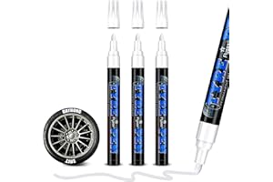 Hsypti 3 Pz Auto Pneumatico Penna Bianco Ad Alta Capacità Matita Pneumatico Impermeabile Auto Marcatore Pneumatico Penne Vernice per Auto Moto Pneumatici