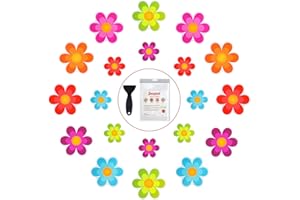 Secopad Pegatinas antideslizantes para bañera, 20 unidades calcomanías antideslizantes para suelo de ducha, apliques de flores brillantes con raspador