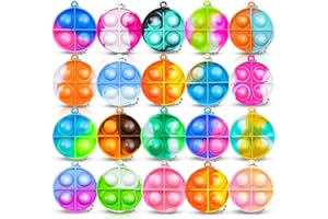 FENQURO 20 pezzi portachiavi pop, portachiavi bambini, mini fidget toys, confezione sfusa, bomboniere per bambini di età compresa tra 4 e 12, gadget da riempire per i premi in classe