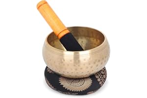 Zap Impex Bellissima nuova campana tibetana in ottone martellato a mano Ciotola tibetana per meditazione yoga