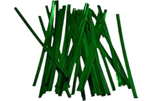 PICTURE PERFECT PARTY 4" / 10cm Metallic Twist Ties [Pack of 100] Available in Silver, Gold, Red, Blue, Purple & Green (Metallic Green)